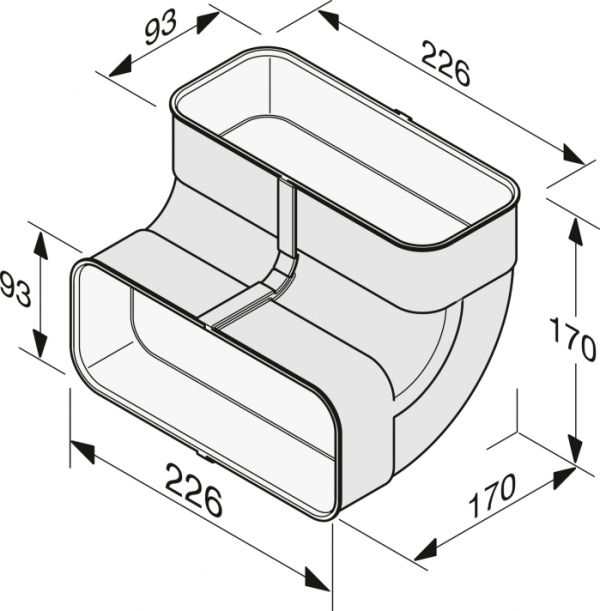 Плаский канал, кутовий перехідник Miele DFK-BV 90