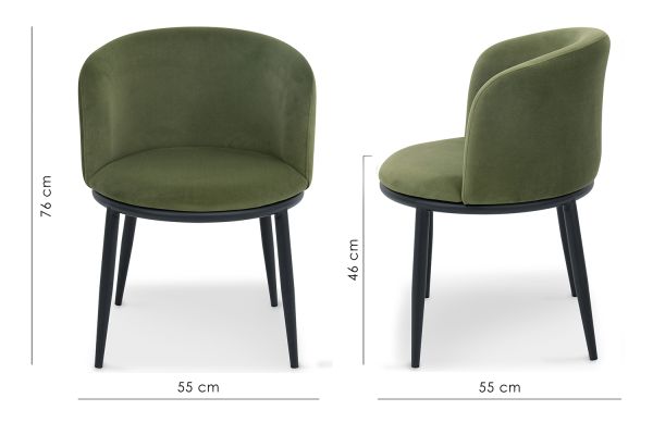 Bali Стілець обідній, Green forest velvet (16055) - фото 6