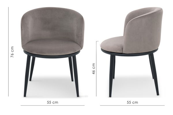 Bali Стул обеденный, Ashen rose velvet black feet (16054) - фото 7