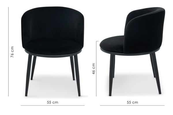 Bali Стул обеденный, Black moon velvet black base (16110) - фото 7