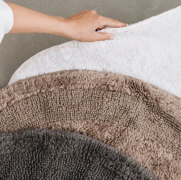 Круглий килимок Hamam Pera Tufted Ø90 см Сірий