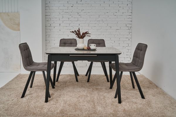 Керамический стол TM-76 калакатта мрамор (серая керамика) + чёрный - фото 4