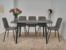 Керамический стол TM-76 петра грей + чёрный