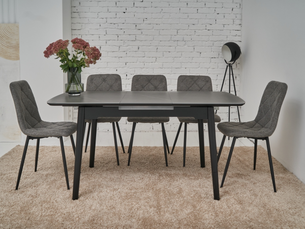 Керамический стол TM-76 петра грей + чёрный