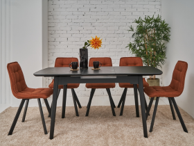 Керамический стол TM-76 чёрный оникс + чёрный