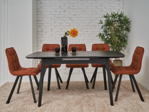 Керамический стол TM-76 чёрный оникс + чёрный