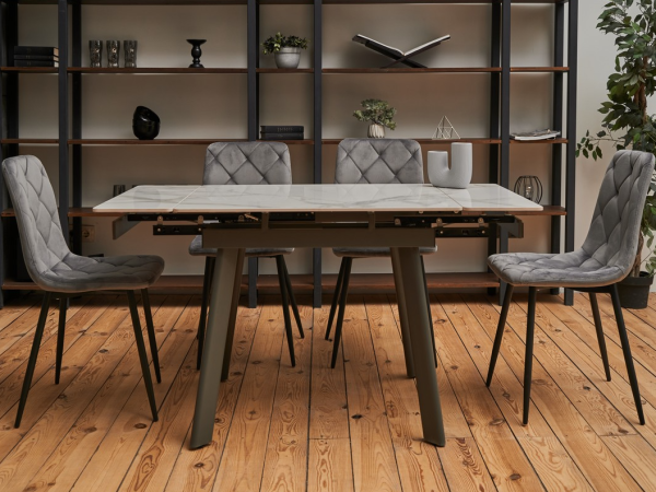 Керамический стол TM-80 каса вайт + серый - фото 2