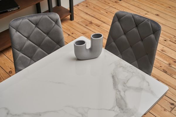 Керамический стол TM-80 каса вайт + серый