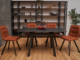 Керамический стол TM-80 чёрный оникс + чёрный