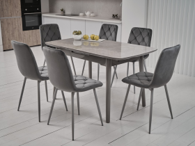 Керамический стол TM-84 калакатта мрамор (серая керамика) + серый