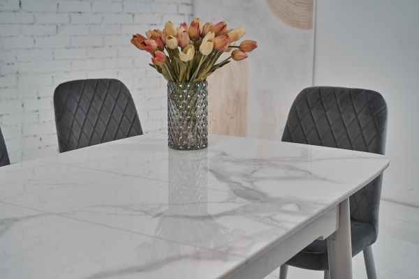 Керамический стол TM-84 каса вайт + серый