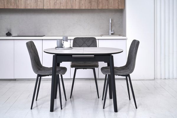 Керамический стол TM-85 белый мрамор + чёрный - фото 5