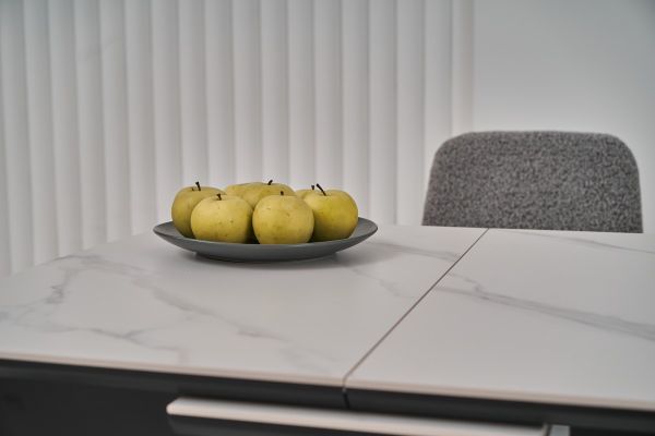 Керамический стол TM-87-1 белый мрамор + черный