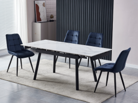 Керамический стол TM-88-1 вайт клауд + черный