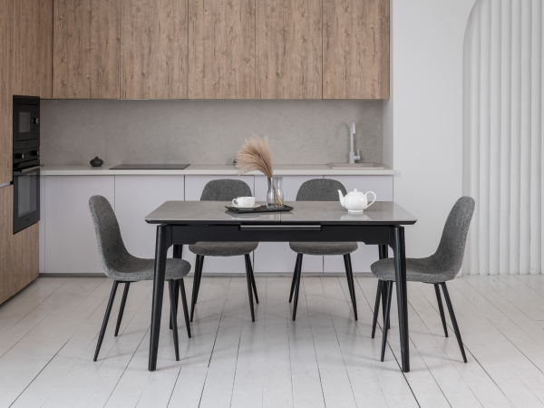 Керамический стол TM-89 калакатта мрамор (серая керамика) + черный - фото 3