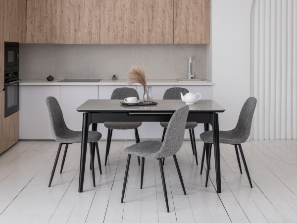 Керамический стол TM-89 калакатта мрамор (серая керамика) + черный - фото 4