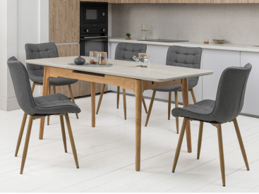 Керамічний стіл TM-89 травертін + дуб