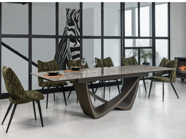 Керамический стол Беатриче TML-995 тайгер травертин + коричневый