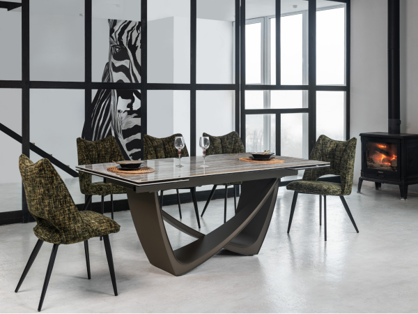 Керамический стол Беатриче TML-995 тайгер травертин + коричневый - фото 2