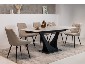 Керамічний стіл Еліо TML-990 крема делікато + чорний