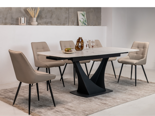 Керамический стол Элио ТМL-990 крема деликато + чёрный