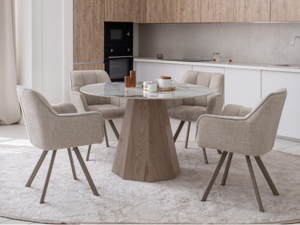 Керамічний стіл Квінто TM-300 голден сенд + дуб