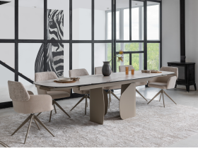 Керамічний стіл Крістіано TML-1300 аврора голд + бежевий