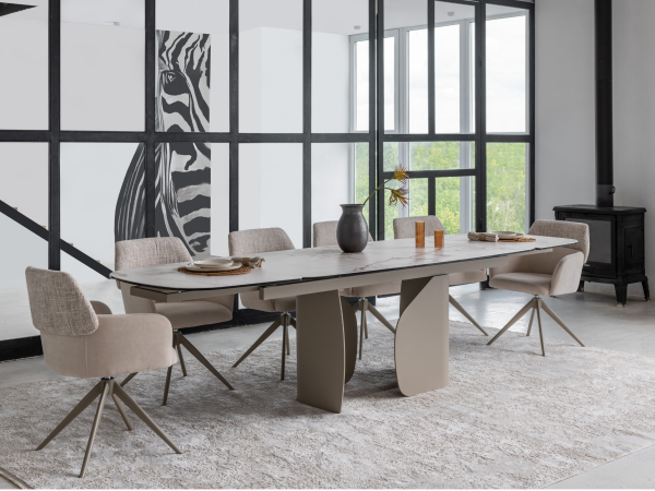 Керамічний стіл Крістіано TML-1300 аврора голд + бежевий