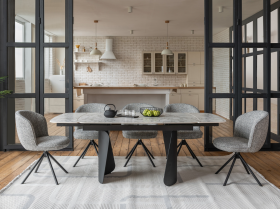 Керамический стол Нардо ТМL-1270 клауди грей + чёрный