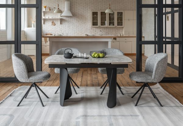 Керамічний стіл Нардо TML-1270 клауді грей + чорний - фото 2