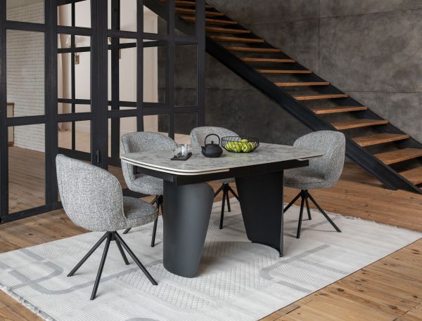 Керамічний стіл Нардо TML-1270 клауді грей + чорний - фото 3