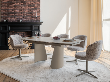 Керамічний стіл Нардо TML-1270 крема марфіль + бежевий