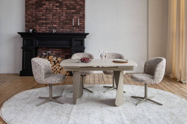 Керамічний стіл Нардо TML-1270 крема марфіль + бежевий - фото 3