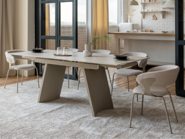 Керамічний стіл Олімпія TML-985 крема марфіль + бежевий