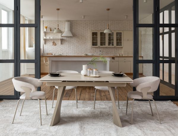 Керамический стол Олимпия ТМL-985 крема марфиль + бежевый - фото 3