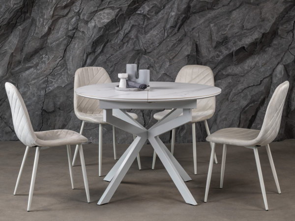 Керамічний стіл Офелія TML-1250 калакатта крістал + білий - фото 2