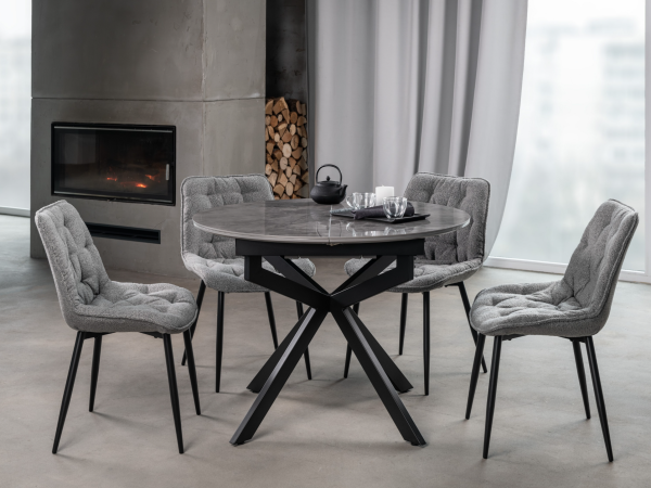 Керамический стол Офелия TML-1250 спайдер грей + чёрный - фото 2