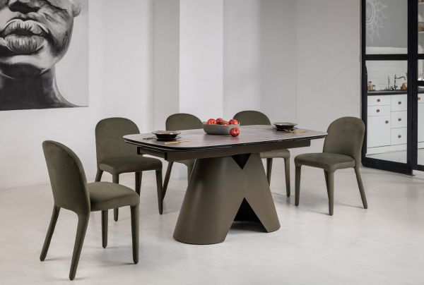 Керамический стол Парис TML-997 айрон бронз + коричневый - фото 2