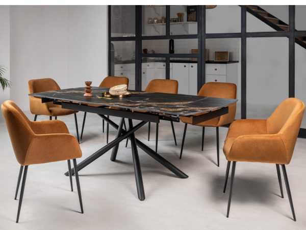 Керамічний стіл Піно TML-1200-1 п'єр блек + чорний