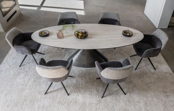 Керамічний стіл Тереза TML-1260 грей травертін + чорний - фото 3