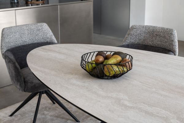 Керамічний стіл Тереза TML-1260 грей травертін + чорний - фото 4