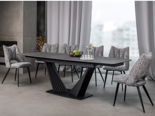 Керамический стол Феличе TML-1000 грей шторм + чёрный