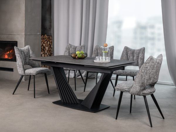 Керамический стол Феличе TML-1000 грей шторм + чёрный - фото 2