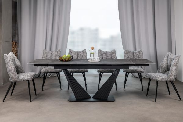 Керамический стол Феличе TML-1000 грей шторм + чёрный - фото 4