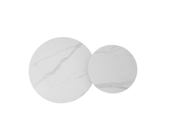 Комплект журнальных столов CT-40 Рокко белый мрамор + чёрный - фото 3