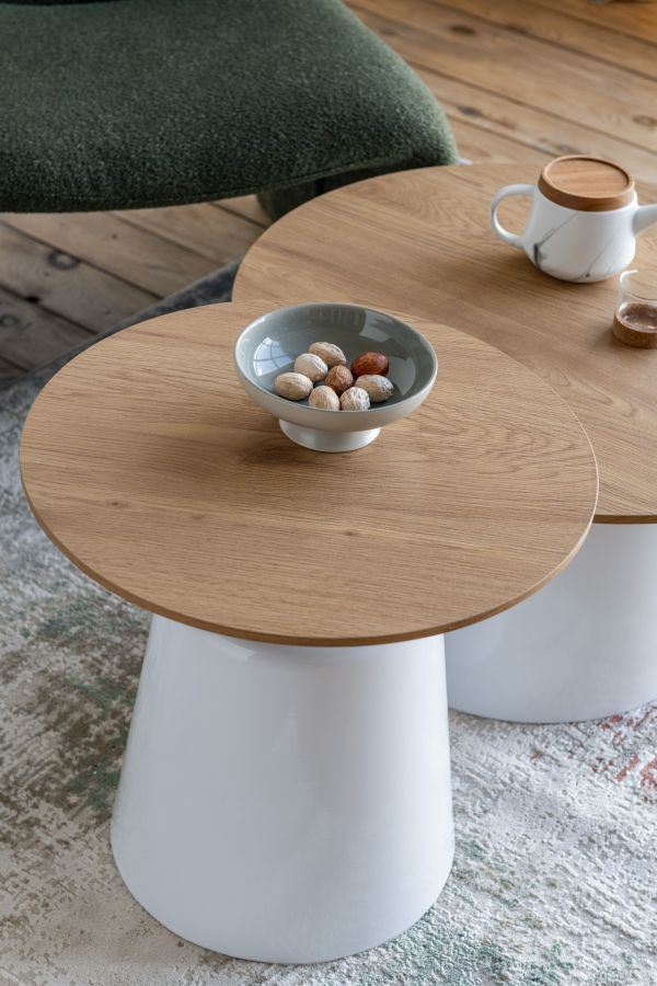 Комплект журнальных столов CT-50 Ютта дуб + белый - фото 2