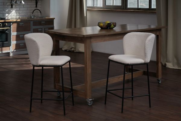 Полубарный стул B-300 айвори + черный - фото 3