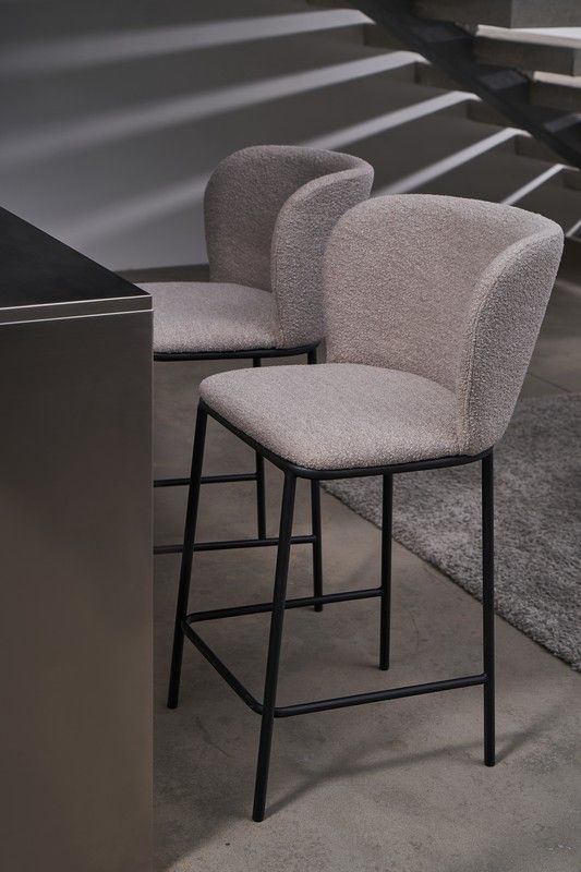 Полубарный стул B-300 белый песок + черный - фото 3