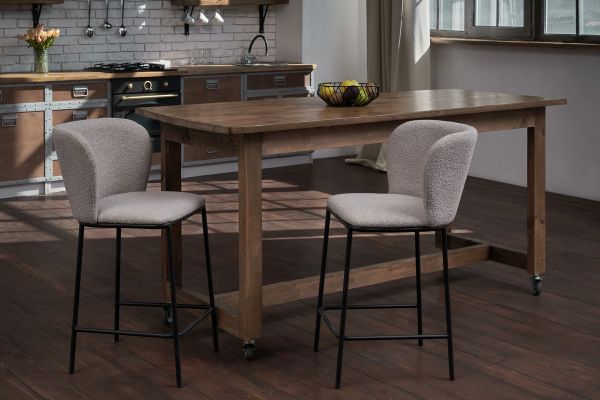 Полубарный стул B-300 белый песок + черный - фото 4