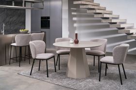 Стол круглый полиуретановый МДФ TМ-200 теплый песок